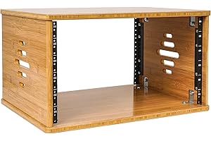 Sound Town DIY 6U Solid Carbonized Bamboo Studio Equipment Rack w/ 14.2" Depth, Ventilation for Recording Room, PA/DJ Pro Audio, Home Audio (STBR-6U)