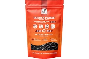 52USA Boba Tapioca Pearl, Black Sugar Flavor, Fresh Bubble Tea Pearl, 8.8 Oz (250 g), Black Tapioca Pearl For Bubble Tea, Ready in 5 Minutes (Pack of 1)