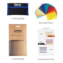 Selens 20 Pieces Universal Gels Lighting Filter Kit