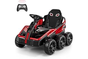 TEOAYEAH 24V Ride on Toys Car for Big Kids Ages 3-10, Powerful Electric Car w/4x75W Motors, 2WD/4WD Switch, Parent Remote, 6 Eva Wheels, 4 Shock Absorbers, Ideal Gift to Kids-X Pro Red