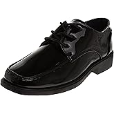 Josmo Boys Dress Shoes - Classic Lace-Up Oxford Casual Dress Formal Shoes - Glossy Black (Size 1 Big Kid)