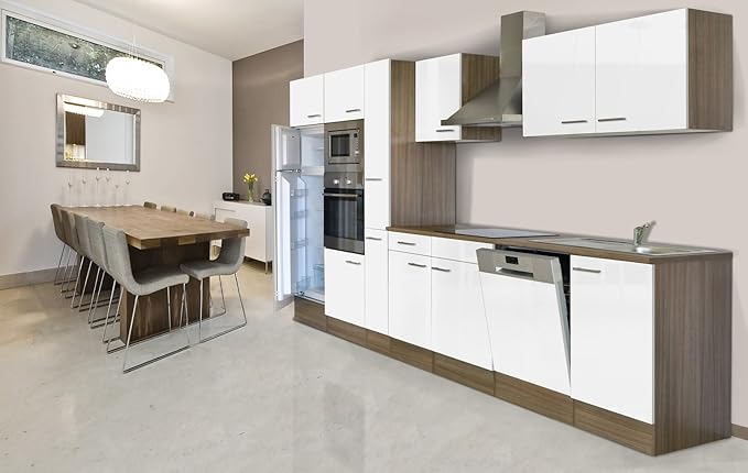 respekta Unidad integrada de Cocina Cocina Isla 370 cm Color Blanco