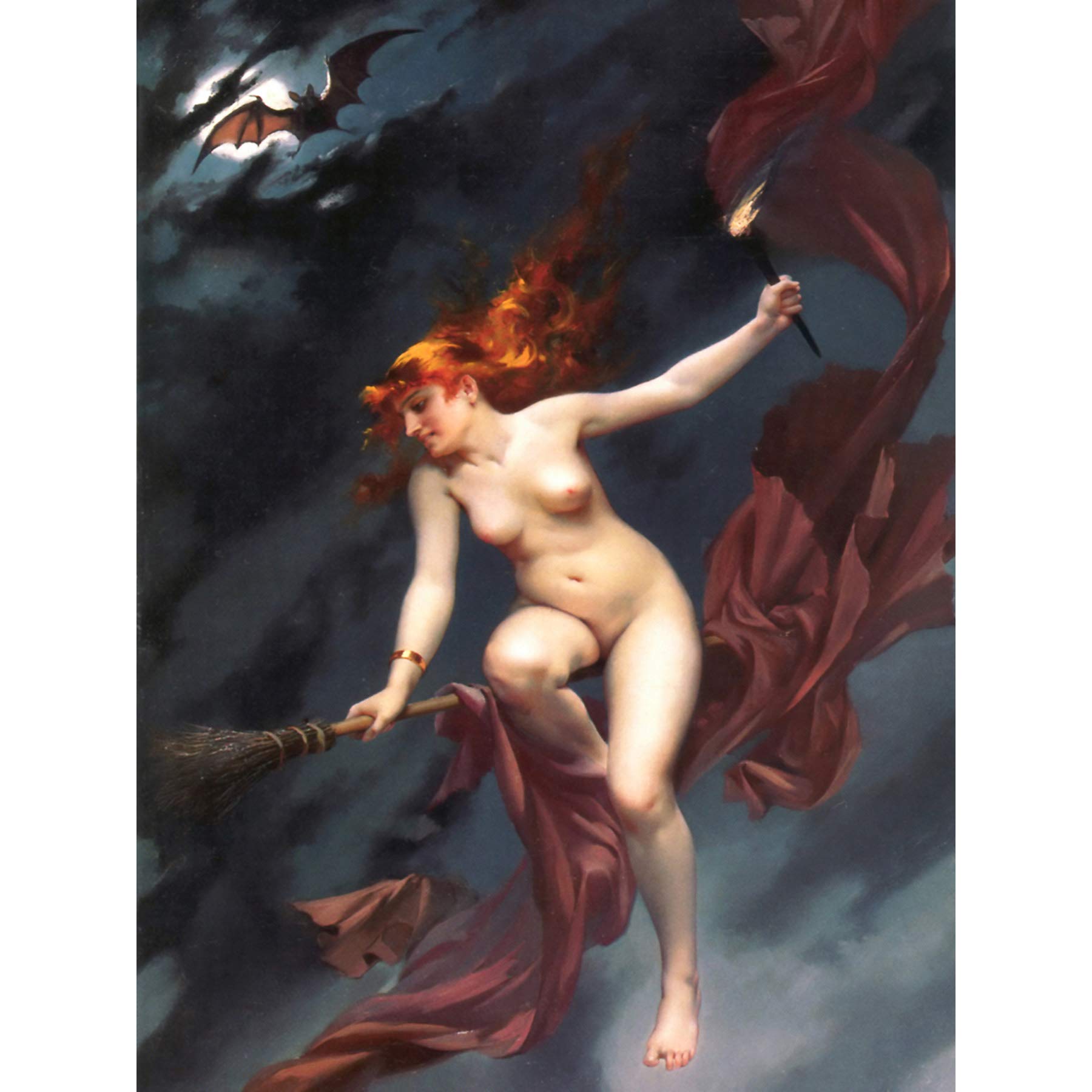 Falero The Witches Sabbath Fantasy Painting Premium Wall Art Canvas Print 18X24 Inch