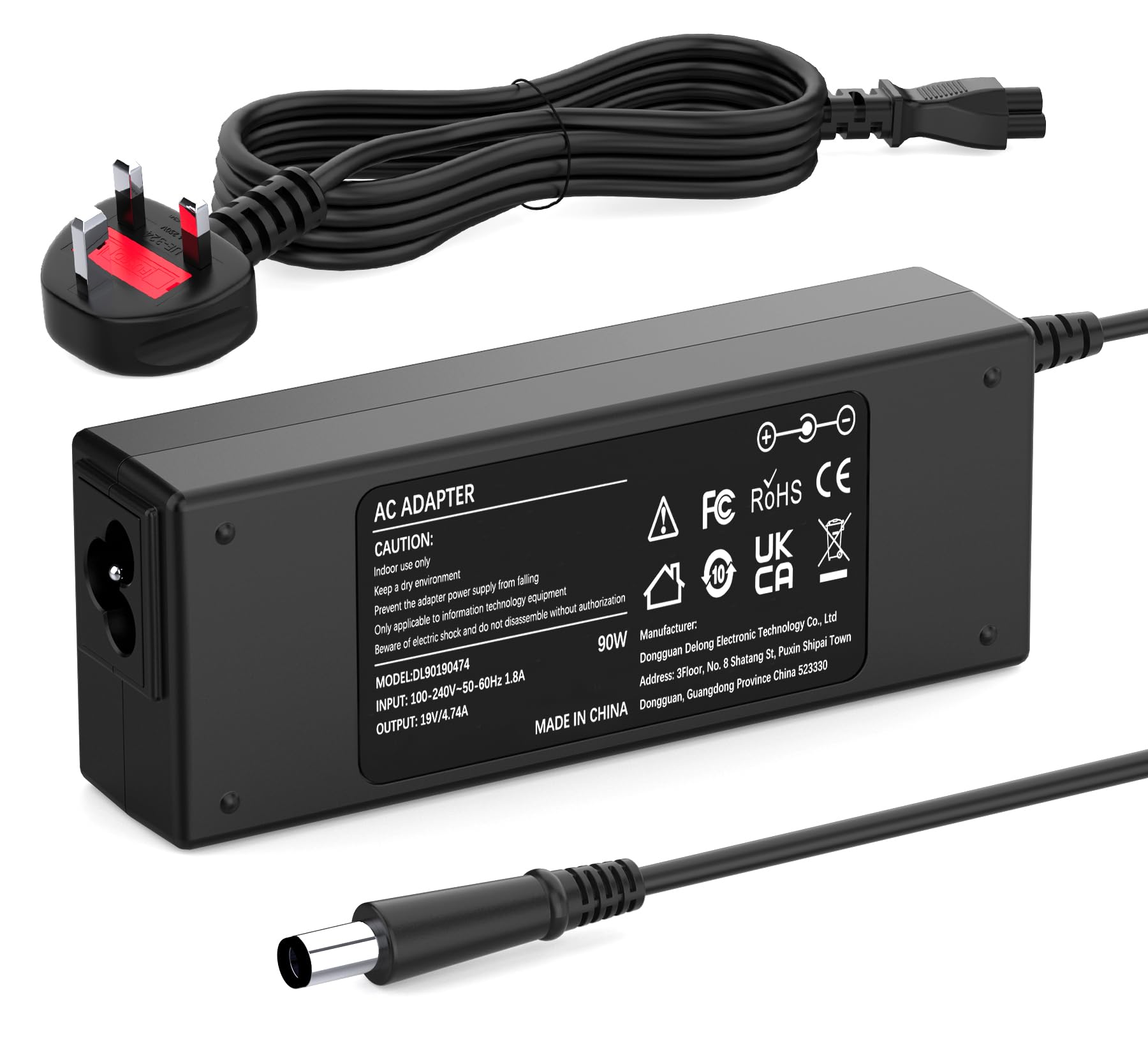 90W Laptop Charger Compatible with HP EliteBook 840 850 G1 G2 8440p 8460p Probook 430 440 450 G1 4430s 4530s 6470b 6570b Pavilion DV7 DV6 DV5 G7 G6 Compaq Cq61 7.4 x 5.0mm Power Supply Adapter