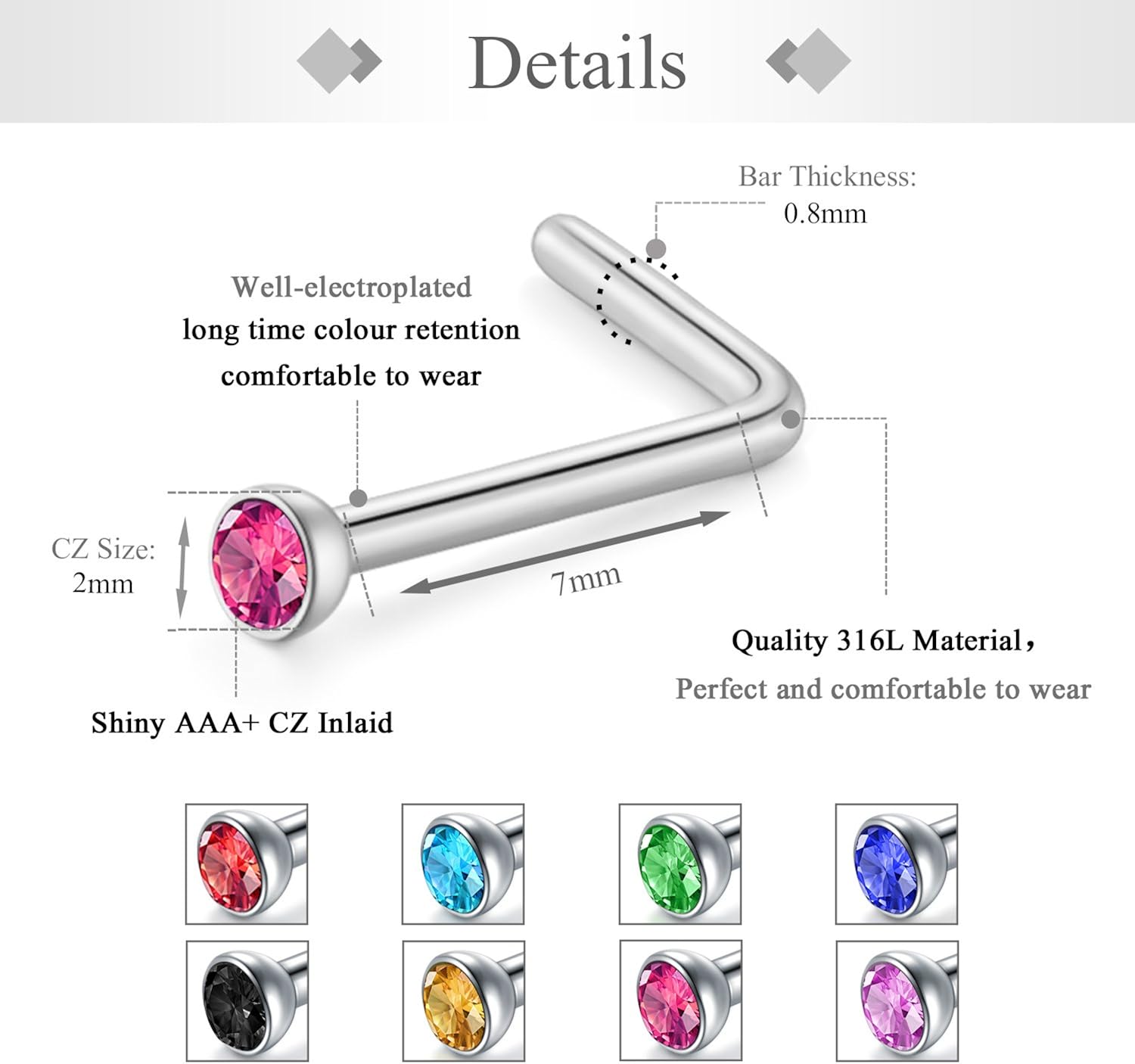Zolure Nose Hoop Rings - Image 5