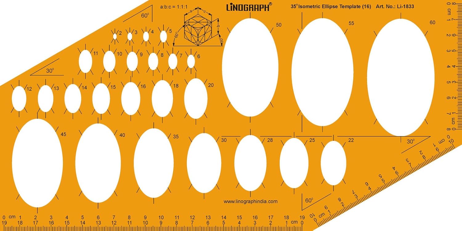 Ellipse Master Templates Drafting And Design Template Stencil Symbols Technical Drawing Scale: Arts, Crafts & Sewing