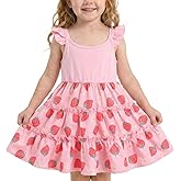 Hotfiary Toddler Girls Summer Dress Kids Sleeveless Ruffle Tiered Swing Dresses Casual Beach Sundress Clothes Cute Outfits