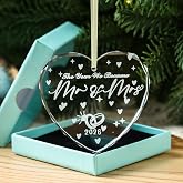 CRYYST Mr &amp; Mrs Crystal Glass Ornament 2026 - Wedding Gift, Bridal Shower, Just Married Gift for Newlywed Couple, Bride and Groom (Mr and Mrs 01)