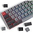 Guffercty kred Retor PBT Keyboard Keycaps XDA Profile Minimalist Custom Keycaps for 60% 75% Full Set US & ISO Layout Gaming Keyboard (Black Dolch)