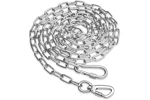 SNAGLE PAW Heavy Duty Dog Chain for Yard-15FT Metal Dog Chain Leash Chew Proof,Long Dog Lead for Outside with Strong Swivel Hook,Outdoor Dog Runner for Camping,Dog Tie Out Cable for Small Medium Dog up to 90LBS