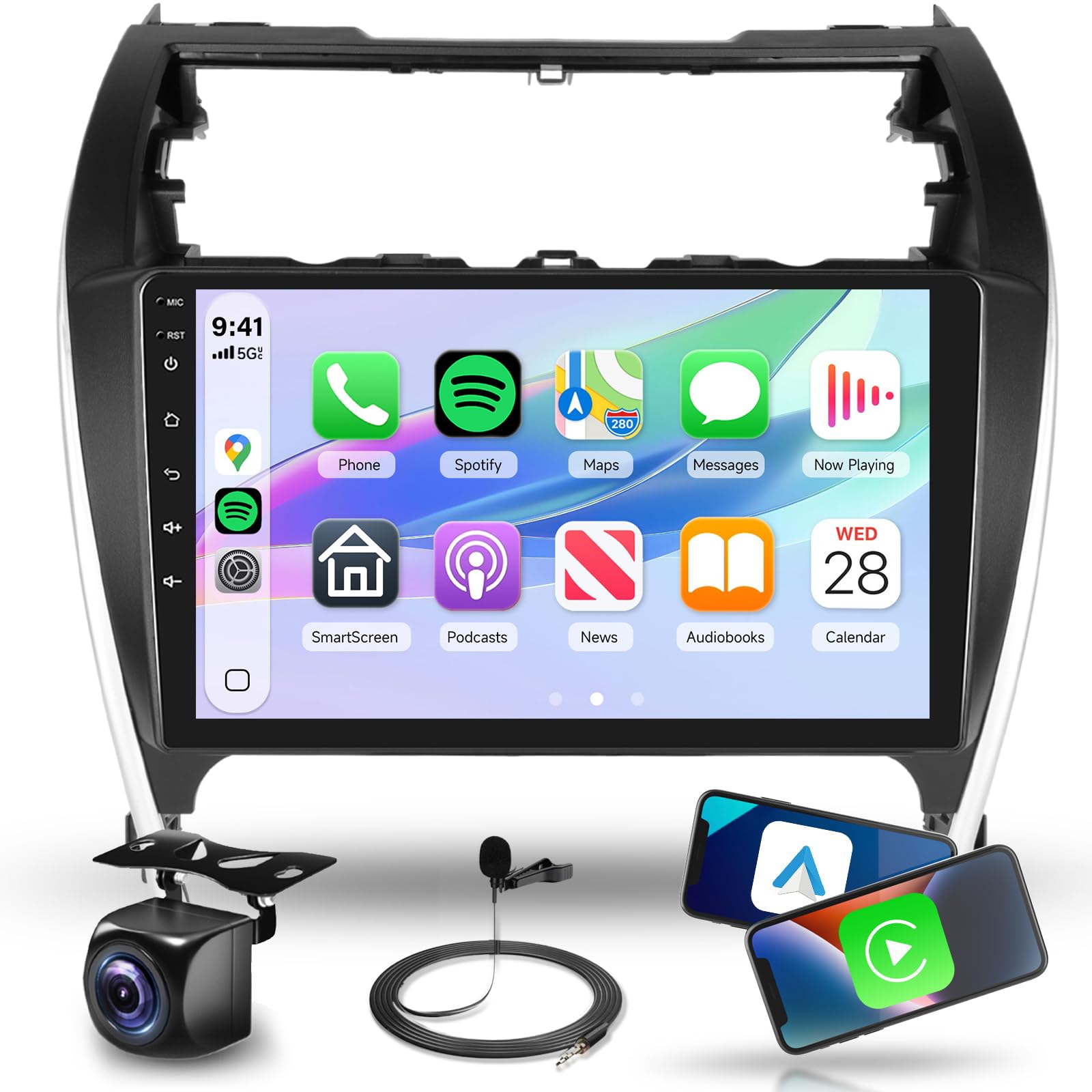 Photo 1 of [2G+64G] Car Stereo Radio for Toyota Camry 2012 2013 2014, Wireless CarPlay Android Auto, WiFi+GPS, 10.1'' 2.5D Touch Screen Radio for Camry, Bluetooth FM RDS EQ SWC AHD Backup Camera