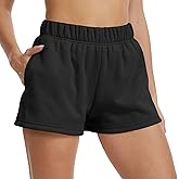 ALTHLEMON Women's Sweat Shorts High Waisted Fleece Lined Casual Lounge Athletic Cotton Shorts with Pockets