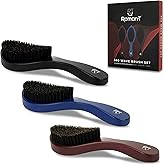 Roman-T Men's 360 Wave Brush Set - Three Handle Brushes for 360 Waves (Soft, Medium & Hard) - Grooming Gift Set