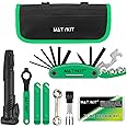MatyKit Bike Tool Kit With Tools Bag + Bicycle Pump + Bike Multitool + Crank Extractor and Wrench + Bone Wrench + Tire Lever + Glueless Patches Set