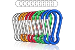 Sprookber Aluminum Carabiner, Caribeener Clips, Spring Snap Hook for Keychain Clip, Set of 10