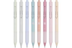 BLIEVE - Pastel Colored Gel Pens With Cool Matte Finish, Aesthetic and Cute Pens With Smooth Writing For Journaling And Bible Note Taking No Bleed Through, Cute School Supplies 8 Pack