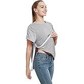 Post Shoulder Surgery Shirt, Women's Short Sleeve Shirt with Premium Snap, Chemo Clothing