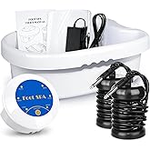 LeCuag Ionic Foot Bath Detox Machine, Portable Foot Detox Machine for Home, Salon-Level Ionic Foot Spa Machine with Basin, 100 Basin Liners, Two Arrays