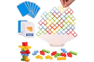 48pcs Tetra Tower Balance Stacking Blocks Game, Balance Blocks Stacking Game Set Board Games for Kids and Adults Board Games