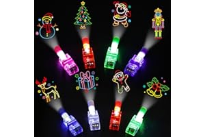 LovesTown 24PCS Christmas Party Favors Flashlights, Glow in The Dark Christmas Toys Bulk LED Light up Finger Lights for Party Decorations Goodie Bags Fillers Classroom Prizes