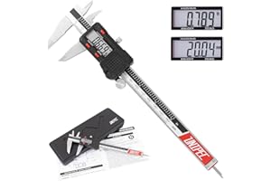 UNIPEC Digital Caliper 6 inch, Stainless Steel Vernier Micrometer Measuring Tool with Large LCD Display, Easy Inch/Metric Conversion, Precision Gauge for Machinists, Woodworking & DIY