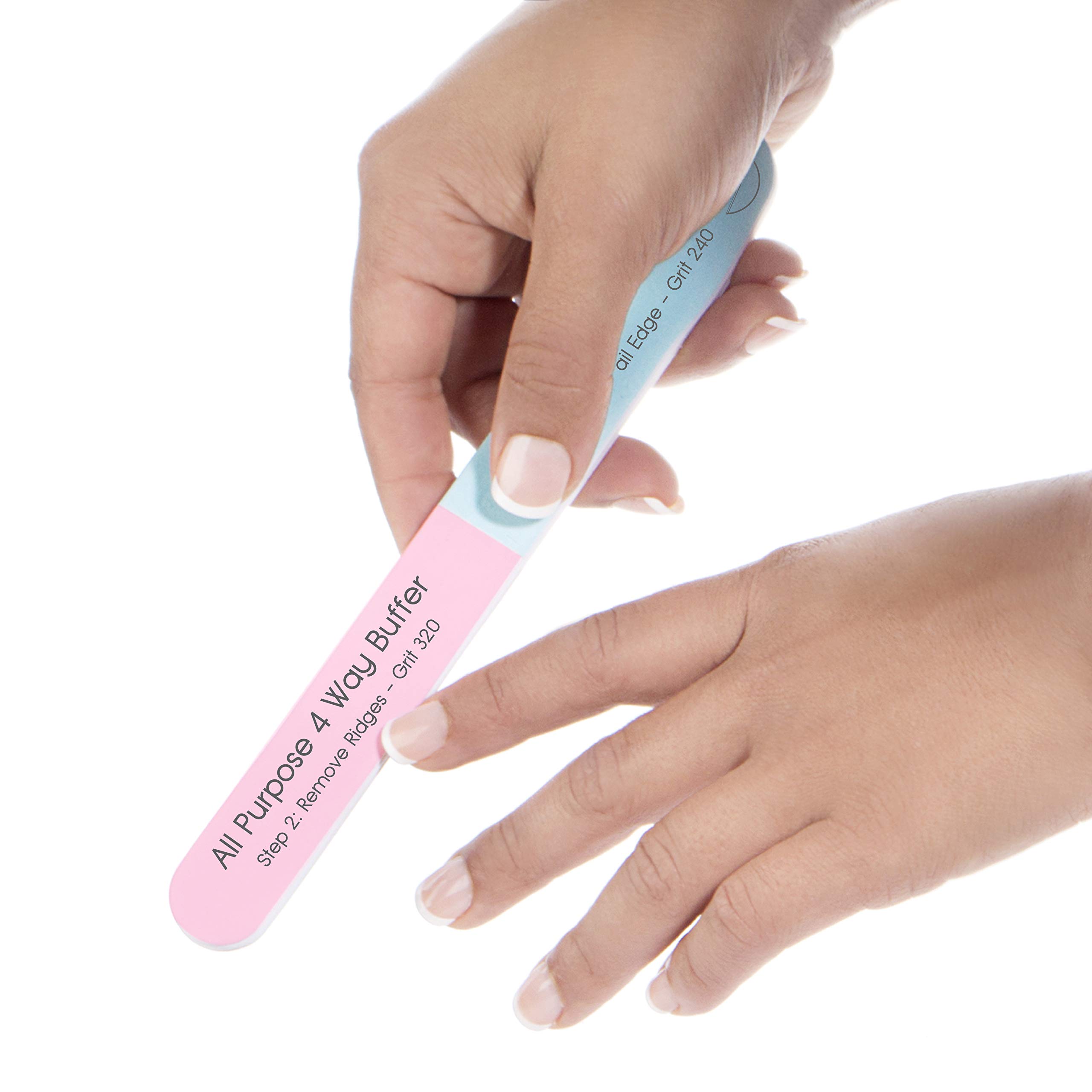 4 Way Finger Nail File and Buffer, Emery Boards for Natural Nails, 4 Fingernail Files in 1, Professional Filer Board and Shiners, 7 Inches Long, Salon Supplies Buffers Shine Kit, 12 Pack