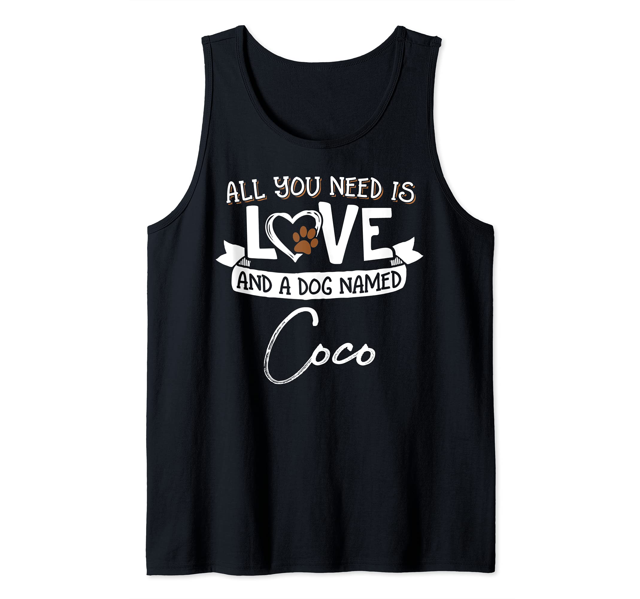 Cute Dog Named Coco Design for Women and Men Tank Top