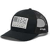 Columbia Unisex Unisex PFG Fish Flag Mesh Snap Back Hat, Black/Black/Cool Grey, One Size