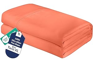 Royale Linens Twin XL Flat Sheet - Ultra Soft Brushed 1800 Microfiber Flat Sheets Only - Wrinkle Free & Stain Resistant - Hot