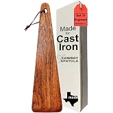 Cowboy Spatula Mesquite Wood Spatula for Cast Iron, Made in USA - Plain | Handmade in Texas from dense mesquite hardwood. Choose plain or an engraved design. Safe on cast iron and nonstick.