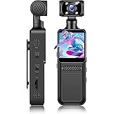 4K WiFi Action Camera with 180° Rotating Lens and LED Light, 40MP Ultra HD, 135° Wide Angle, APP Control Water Proof Handheld Camera for Outdoor Sports, 1000mAh Long Battery