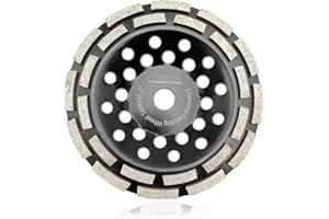 SHDIATOOL 7- Inch Diamond Grinding Cup Wheel for Concrete Masonry Granite Marble Double RowGrinding Disc 7/8 Inch Arbor