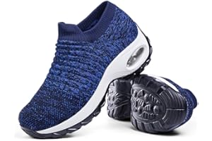 SLOW MAN Women's Walking Shoes Sock Sneakers - Mesh Slip On Air Cushion Lady Girls Modern Jazz Dance Easy Shoes Platform Loafers