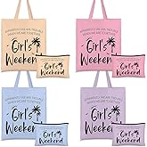 Paterr 8 Pcs Girls Weekend Trip Gifts for Women 4 Makeup Bags 4 Tote Bags Galentine Summer Vacation Bestie Friendship Favors(Weekend,Stylish Color)