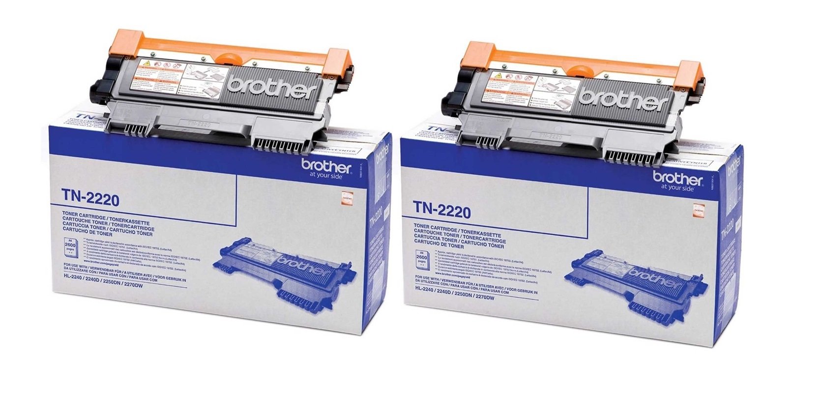 Brother TN2220 Laser Toner (Pack of 2), Black