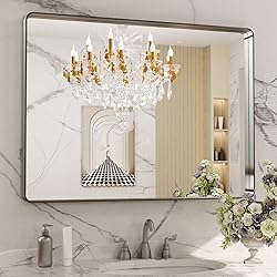 LOAAO 40X30 Inch Brushed Nickel Bathroom