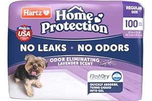 Hartz Home Protection Lavender Scented Dog Pads, 100 Count, Super Absorbent & Won't Leak, Odor Eliminating