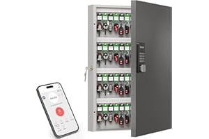 DIDIHERE 96 Key Lock Box(Plus) Wall Mount, Smart Key Cabinet One Time Password/APP Bluetooth/Fixed Code/Wi-Fi Remote/Key Unlock, Security Key Holder Box, Key Management for Valets, Realtors, Office, Hotel