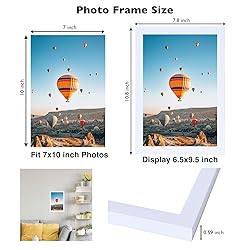 JCJMY 7x10 Picture Frame Set of 6 White for Wall