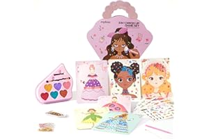 Mideer 4 in 1 Art Craft Kits for Kids, Princess Dress Up Game Set with Diamond Painting & Scratch Paper Art, Paper Fantasy Makeup Activity Art Craft Kits for Girls Age 3 4 5 6 7 8