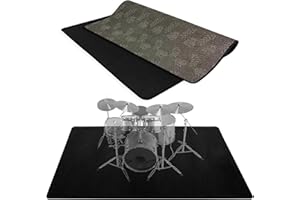 BQKOZFIN Drum Rug, 4.6x5.9Ft(140x180CM) Drum Mat Carpet Music Rug with Non-Slip Grip Bottom Roll of 27 Square Feet Great Gift