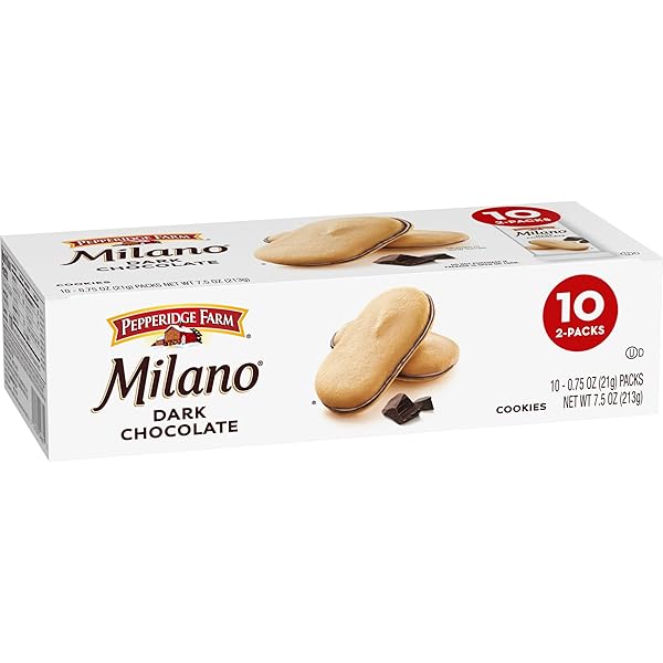 PEPPERIDGE FARM MILANO COOKIES, DARK CHOCOLATE, 10 PACKS, 2 COOKIES PER PACK