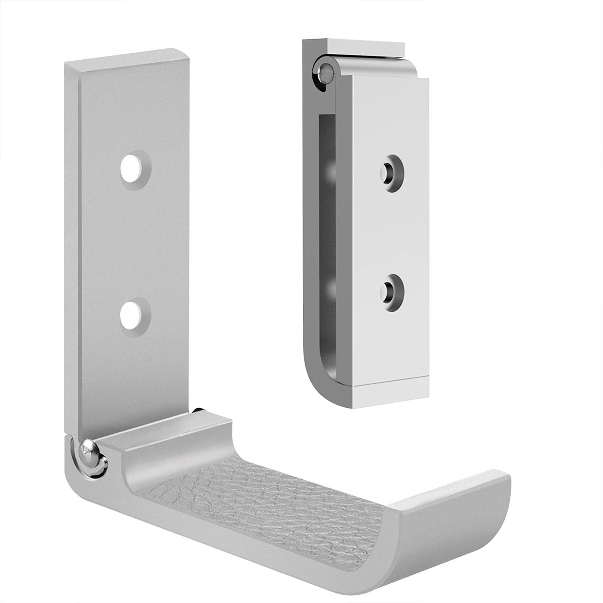 GEEKRIA Foldable Wall Mount Headphones Holder, Headset Wall Hanger, Aluminum Wall Mount Hook, Hold Up to 1KG with 3M Tape, 20KG with Screws, Stand Come with Headband Protective Pad (2pcs)