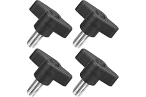 uxcell 4Pcs Tee Wing Knobs Thumb Screws, M8 x 16mm Clamping Screw Knob Male Thread 304 Stainless Steel T Shaped Thumb Screws 