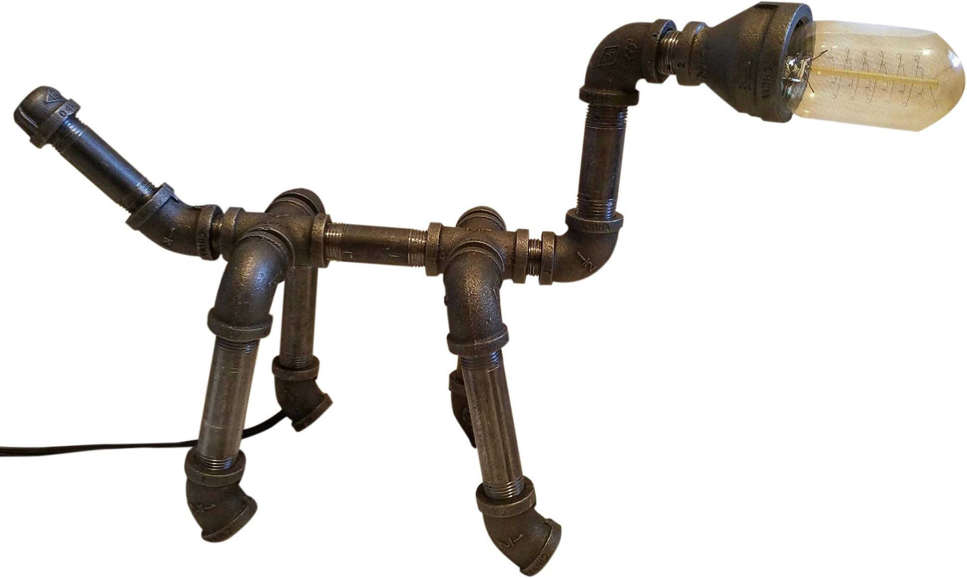 Mr. Willies Edison-01 Industrial Pipe Desk Lamp, Willie Dog