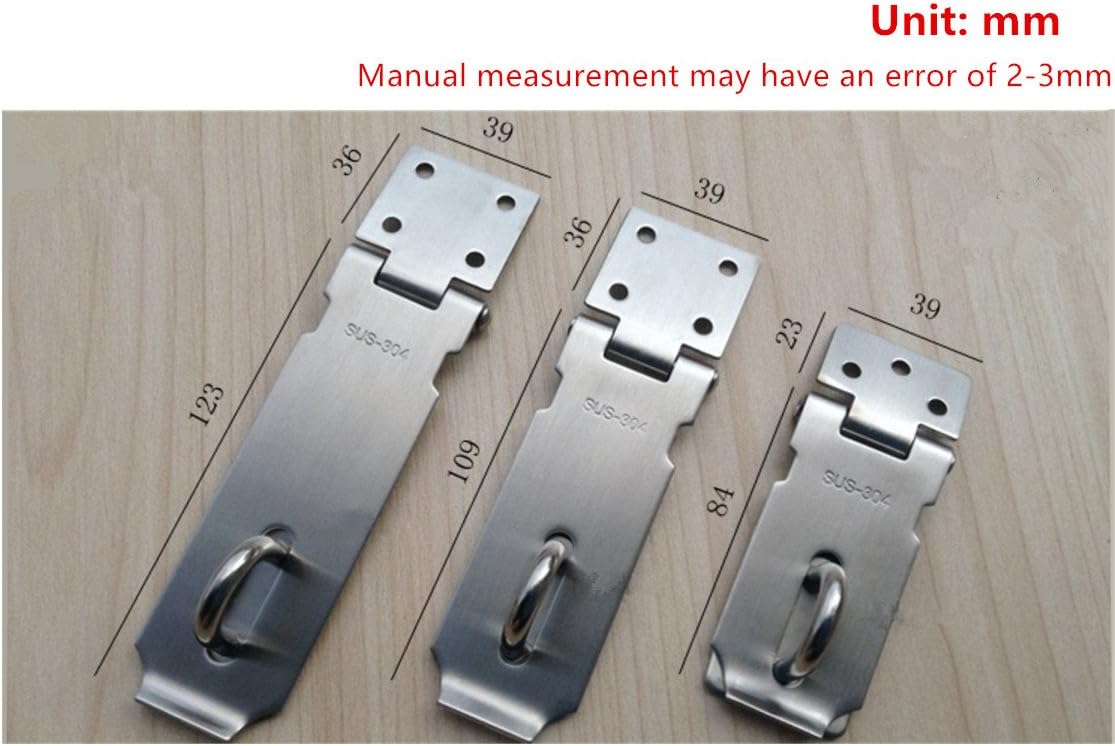 Adiyer Padlock Staple Safety Hasp Door Clasp Gate Lock Latch, 304 Stainless Steel, Brushed Finish (4-inch) - - 
