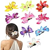 9PCS Hawaiian Artificial Flower Hair Clip, Bohemian Flower Hairpin for Seaside Holiday - Hibiscus Plumeria Hairpin Headdress Bobby Pins Headwear for Woman Girl Lady (9colors)