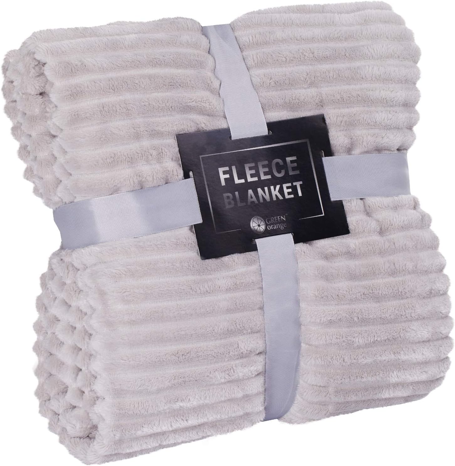 GREEN ORANGE Fleece Blanket Queen Size – 90x90, Pearl Grey – Soft, Plush, Fluffy, Warm, Cozy – Perfect Throw for Couch, Bed, Sofa…: Kitchen & Dining