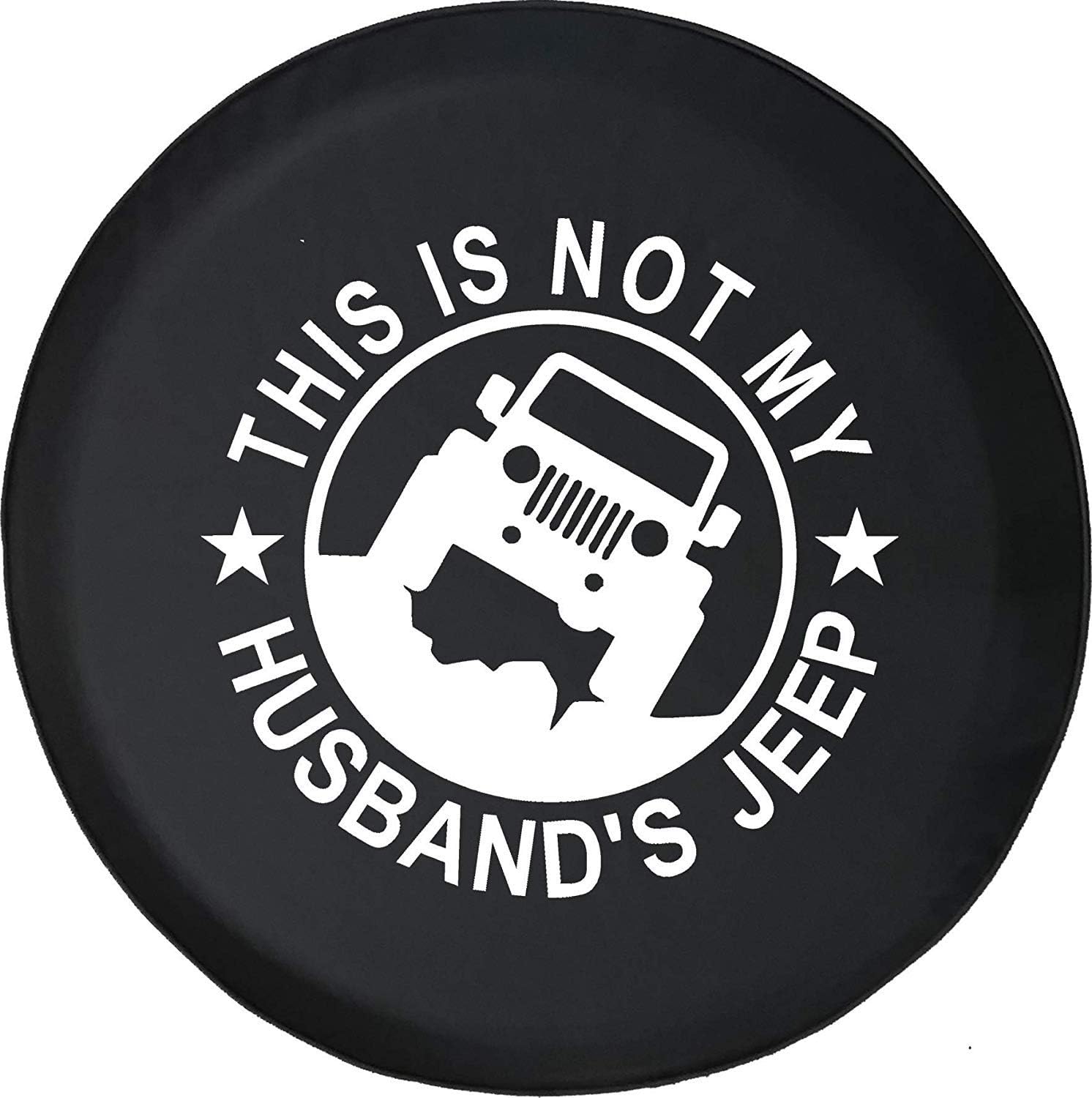 Alicoco Spare Tire Cover This is NOT My Husband's 4x4 Girl (Fits: Jeep Wrangler Accessories,SUV,Camper and RV) Black