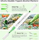Ohuhu 48 Colour Alcohol Markers Brush & Chisel Tips Dual-Tip Set view 2